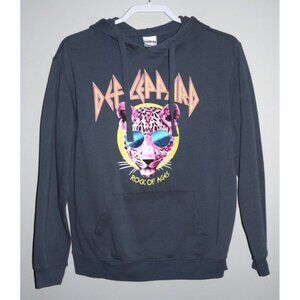 DEF LEPPARD blue-ish gray pullover hoodie sweatshirt FREEZE 2021 ADULT size M
